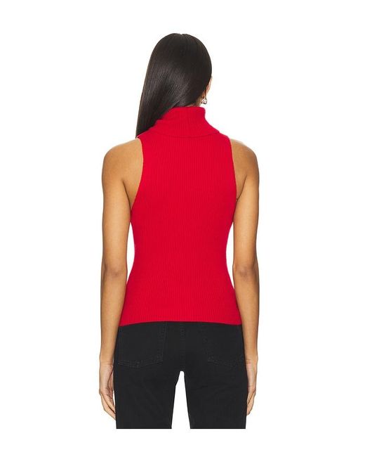 Enza Costa Red Knit Cashmere Sleeveless Sweater