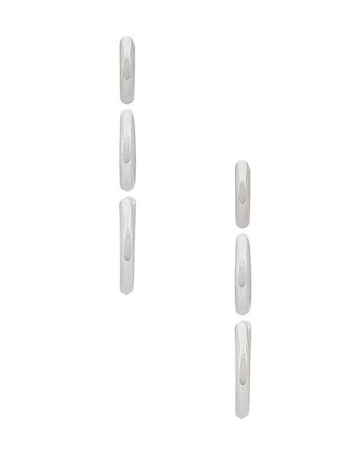 Shashi White Triples Hoop Set Of 3