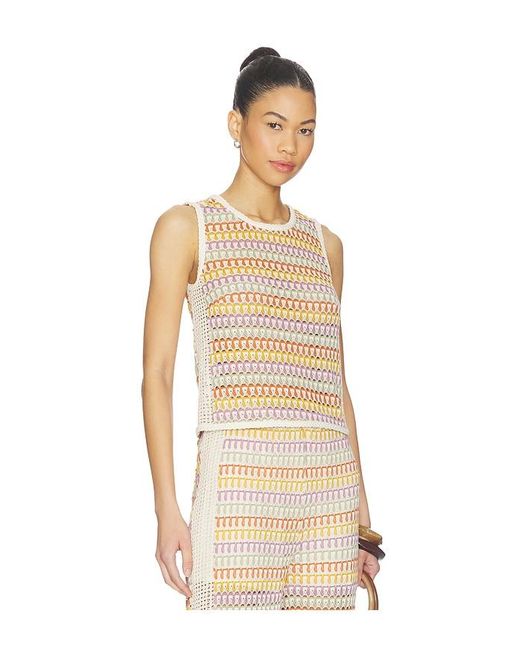 Central Park West Natural Celine Crochet Button Back Shell