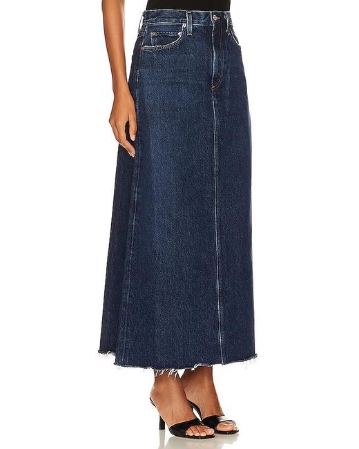 Agolde Blue Hilla Long Line Skirt