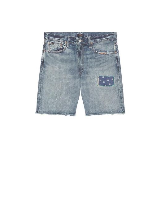 Polo Ralph Lauren Blue Novelty Repair Denim Jean Short for men