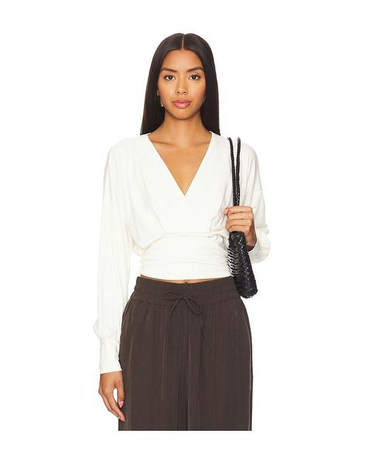 Bobi White Long Sleeve Blouse