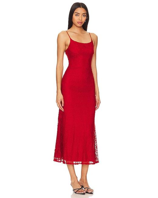 Bardot Red Ruby Midi Dress