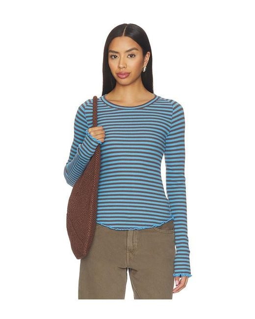 Free People Blue X We The Free Easy Does It Striped Tee