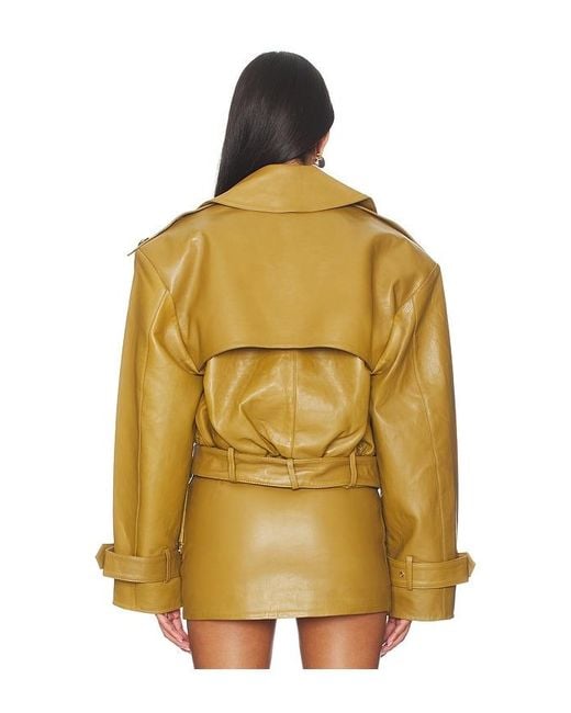 retroféte Yellow Malene Leather Jacket