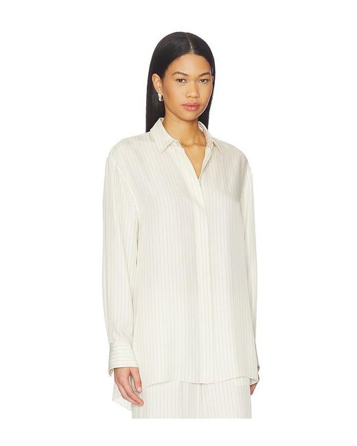Theory White Hi Low Flou Shirt