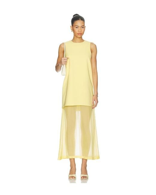 La Ligne Metallic Crepe & Silk Chiffon Dress