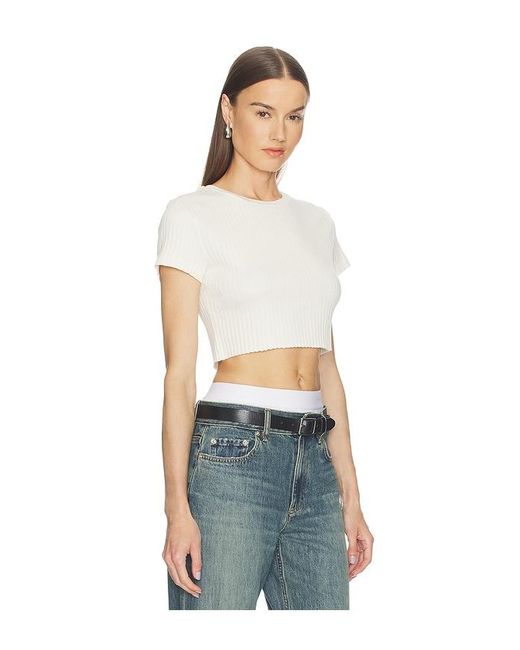 Re/done Blue Cropped 60S Slim Tee