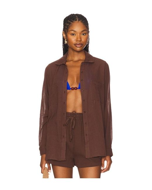 Seafolly Breeze Beach シャツ Brown