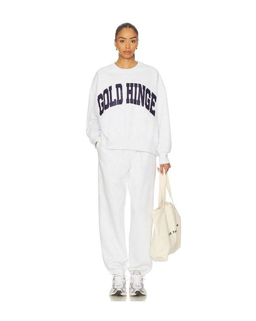 Gold Hinge White Wide Arm Sweatshirt