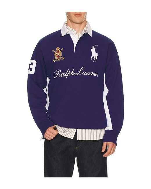 Polo Ralph Lauren Blue Magic Fleece Big Pony Rugby Sweatshirt for men