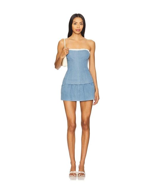Lovers + Friends Blue Charlette Top