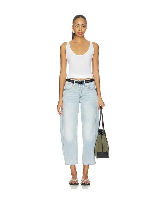 GOOD AMERICAN Blue High Barrel Ankle Jeans