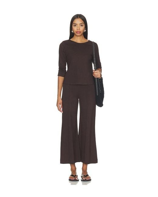Ripley Rader Brown Ponte Knit Cropped Wide Leg Pant
