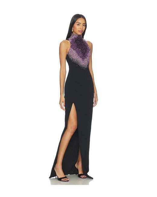 Balmain Blue Amethyst Pearl Embroidered Dress