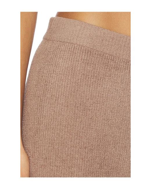 Barefoot Dreams Natural Cozychic Ultra Lite Rib Ruffle Hem Ankle Pant