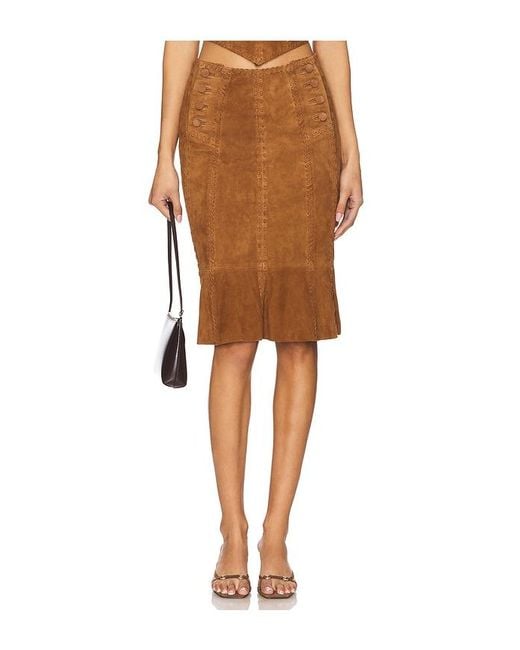 Urban Outfitters Brown Handkerchief Leather Skirt