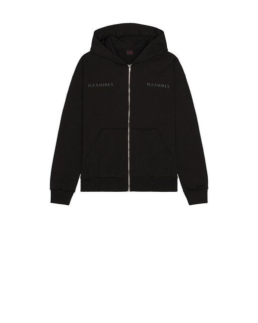 Pleasures Black Spine Full Zip Hoodie for men