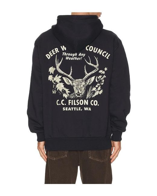Filson Black Prospector Graphic Hoodie for men