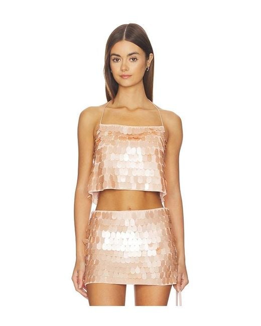 Alice + Olivia Multicolor Grazi Paillette Spaghetti Strap Top