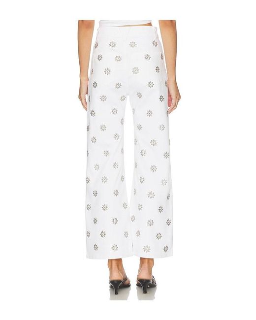 Veronica Beard White Grant High Rise Wide Leg Crop