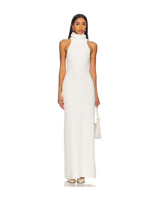 LPA White Evan Maxi Knit Dress