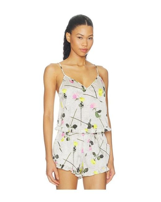 Fleur du Mal White Ruffle Cami Top
