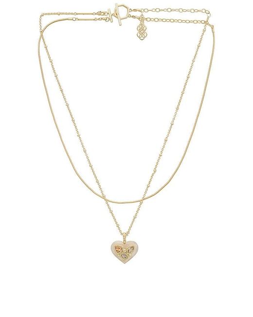 Kendra Scott White Penny Heart Multi Strand Necklace