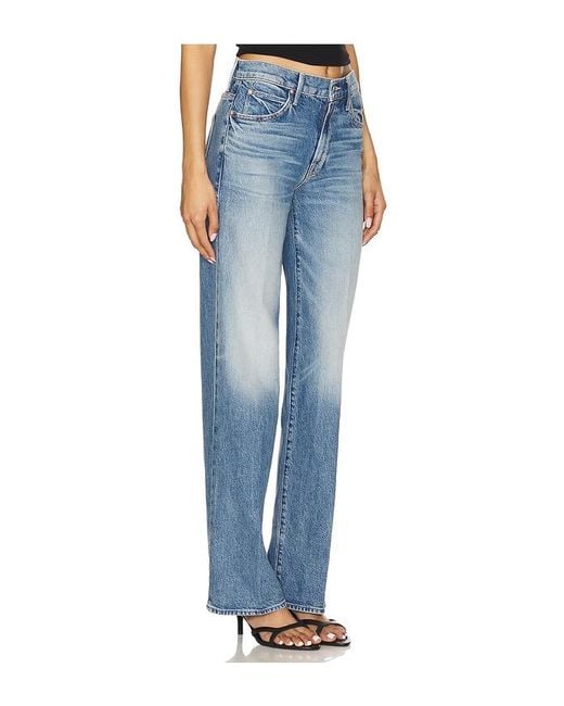Mother Blue The Mid Rise Tunnel Vision Sneak Jeans