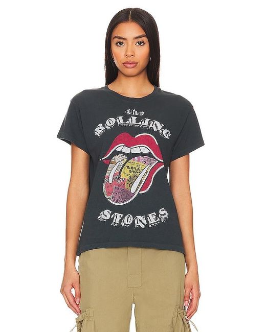 Daydreamer Black Rolling Stones Ticket Fill Tongue Tour Tee