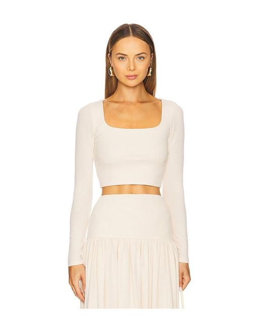 Elodie the Label White Cleo Cropped Knit Top