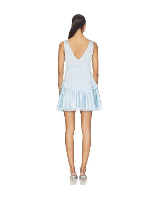 Free People Blue This Groove Mini Slip Dress