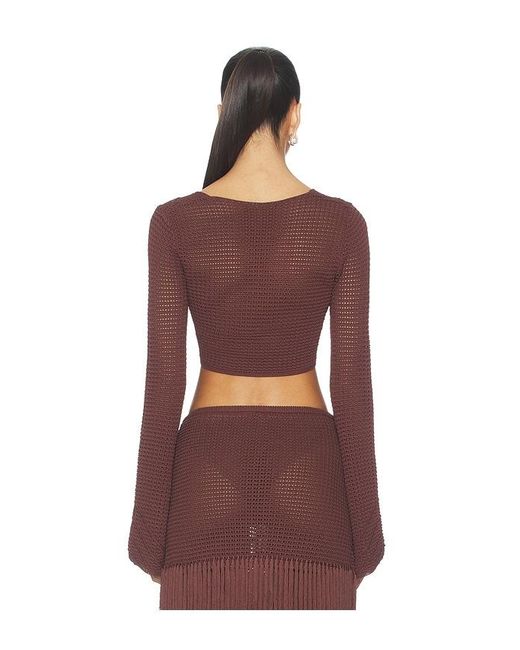 Devon Windsor Red Erin Longsleeve Top