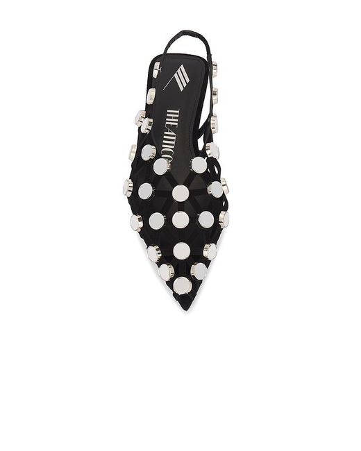 The Attico Black Grid Ballerina Flat