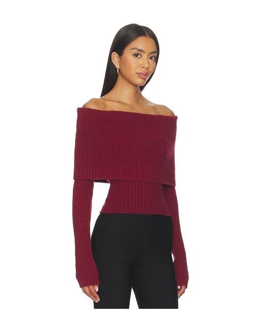 L'academie Red 'Academie Namir Off Shoulder Sweater