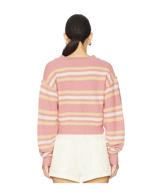 Free People Pink Lila Stripe Cardi