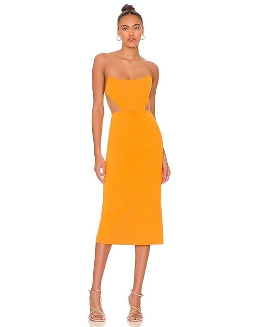 Nbd Orange Leighton Midi Dress