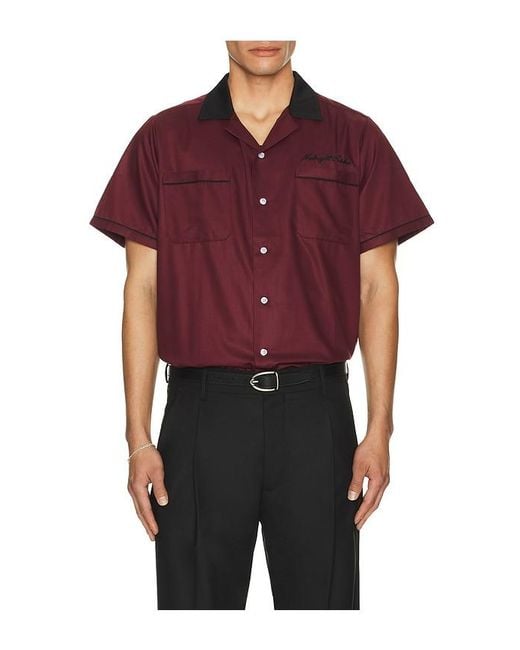 MIDNIGHT RODEO Red Bowler Shirt for men