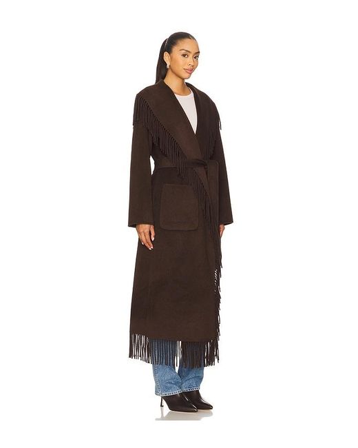 Jonathan Simkhai Brown Carrie Fringe Robe Coat