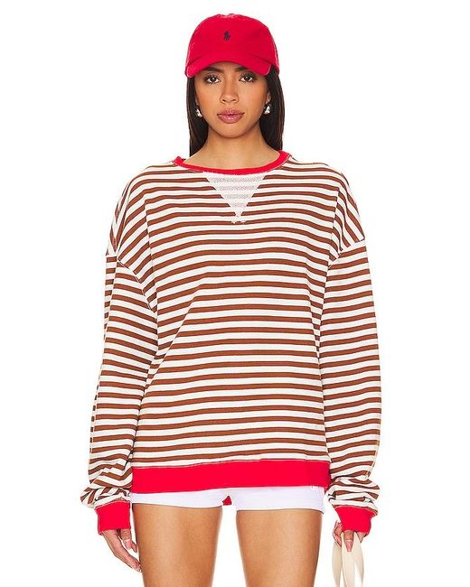 Free People Red Classic Striped Crew