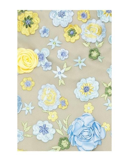 Bronx and Banco White Portofino Floral Jasmine Off The Shoulder Gown