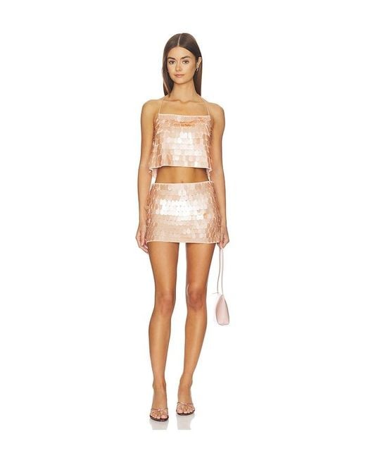 Alice + Olivia Multicolor Grazi Paillette Spaghetti Strap Top