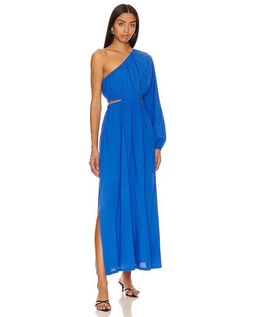 MINKPINK Blue Skye One Shoulder Midi Dress