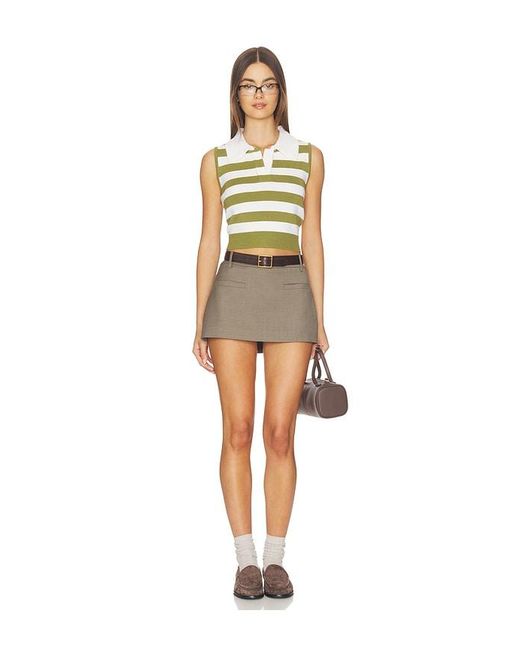 Monse Natural Leather Belt Cut Out Knitted Top
