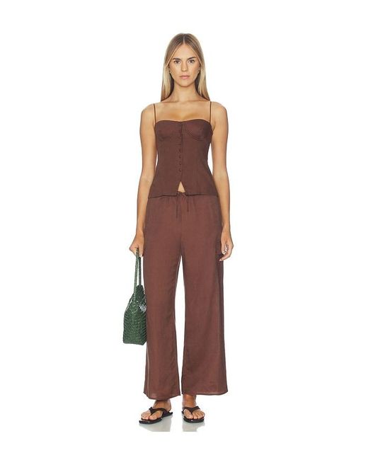 Onia Brown Air Linen Cargo Pant