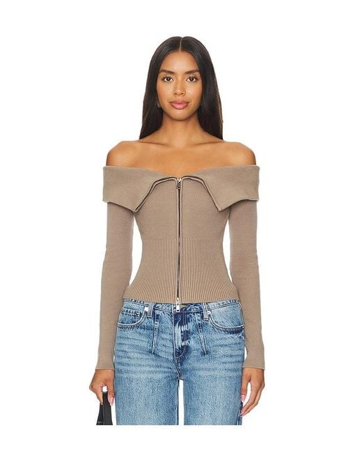 Lovers + Friends Blue Giugno Zip Cardigan