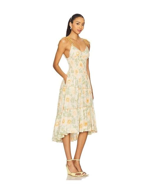 Free People Natural Midi-Kleid Adriel