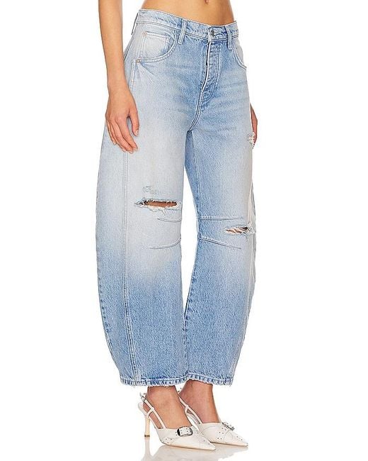 Free People Blue X We The Free Good Luck Mid Rise Barrel Jeans