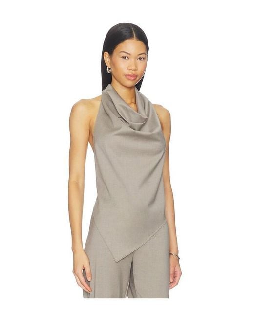 St. Agni Natural Wool Cowl Backless Top