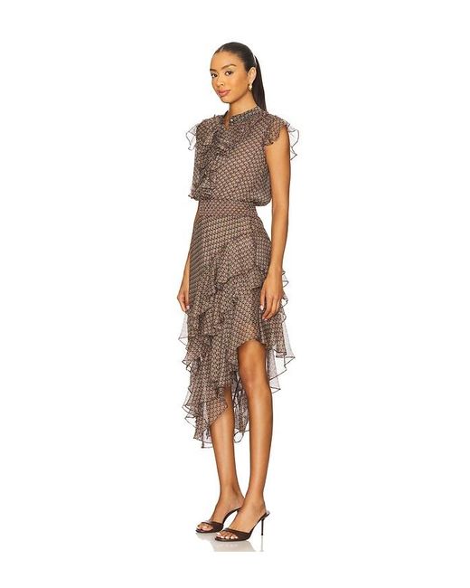 Vestido Ilysa En Color Chocolate Talla (También En S, Xl, Xs) MISA Los Angles de color Natural